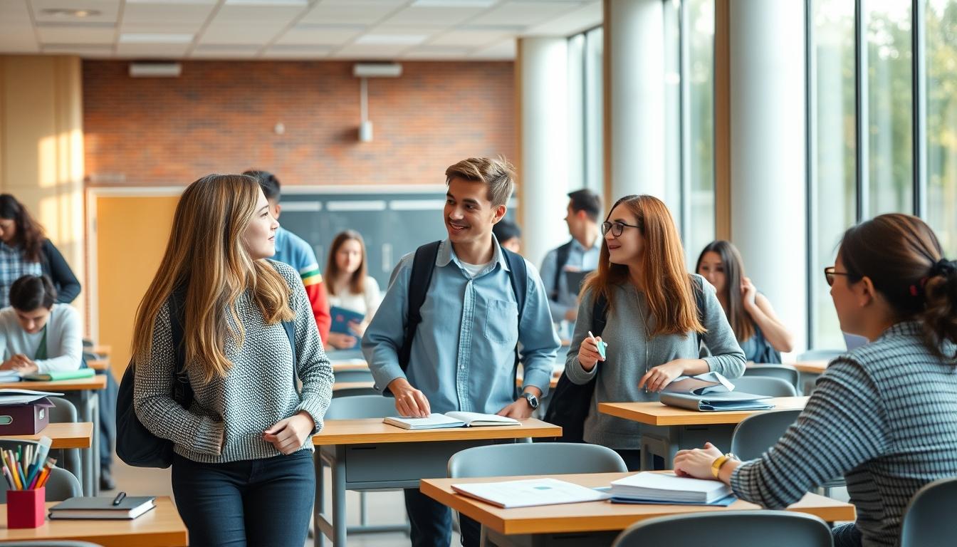 Student using a study guide to organize academic notes